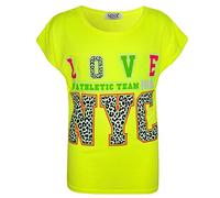 A2Z 4 Kids Girls Crop Top LOVE Us Athletic Team - Love Nyc Top Neon Yellow 13