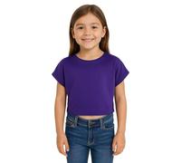 A2Z 4 Kids Girls Crop Top Plain T Shirt Casual Summer Outfit Set Purple