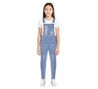 A2Z 4 Kids Girls Denim Dungarees Jeans Light Wash Adjustable Straps Multi Pocket Comfortable Stretch Overall All in One Jumpsuit Playsuits 5-13 Years
