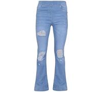 A2Z 4 Kids Girls Denim Jeans Comfort Stretchy Jeggings Bell Bottom Ripped - Jeans JN37 Light Blue 5-6