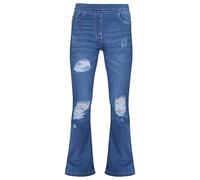 A2Z 4 Kids Girls Denim Jeans Comfort Stretchy Jeggings Bell Bottom Ripped - Jeans JN37 Mid Blue 11-12