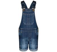 A2Z 4 Kids Girls Denim Shorts Dungaree Faded Stretch Jeans Bib - Girls Shorts Dungaree Dark Blue 5-6