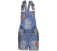 A2Z 4 Kids Girls Denim Shorts Dungaree Faded Stretch Jeans - Dungaree D78 Light Blue 2-3