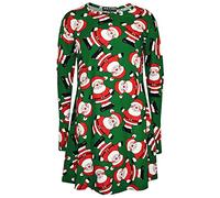 A2Z 4 Kids Girls Dress Christmas Dress Round Neck Full Sleeves - Xmas Dress Santa Green 13