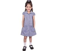 A2Z 4 Kids Girls Dress Pack of 2 School Uniform Pleated Gingham Checked Summer - UF Dress 648 Blue 2 Pack 12-13