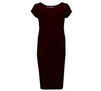 A2Z 4 Kids Girls Dresses Plain Short Sleeves Cap Slim Fit Stretch Bodycon Midi Maxi Comfortable Summer Party Fashion Dress Top Age 5-13 Years Chocolate