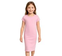 A2Z 4 Kids Girls Dresses Plain Short Sleeves Cap Slim Fit Stretch Bodycon Midi Maxi Comfortable Summer Party Fashion Dress Top Age 5-13 Years