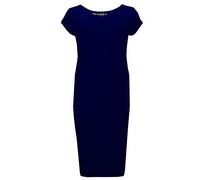 A2Z 4 Kids Girls Dresses Plain Short Sleeves Cap Slim Fit Stretch Bodycon Midi Maxi Comfortable Summer Party Fashion Dress Top Age 5-13 Years Navy
