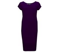 A2Z 4 Kids Girls Dresses Plain Short Sleeves Cap Slim Fit Stretch Bodycon Midi Maxi Comfortable Summer Party Fashion Dress Top Age 5-13 Years Purple