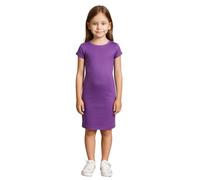 A2Z 4 Kids Girls Dresses Plain Short Sleeves Cap Slim Fit Stretch Bodycon Midi Maxi Comfortable Summer Party Fashion Dress Top Age 5-13 Years