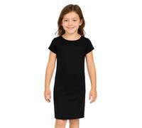 A2Z 4 Kids Girls Dresses Plain Short Sleeves Cap Slim Fit Stretch Bodycon Midi Maxi Comfortable Summer Party Fashion Dress Top Age 5-13 Years Black