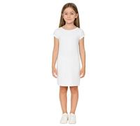 A2Z 4 Kids Girls Dresses Plain Short Sleeves Cap Slim Fit Stretch Bodycon Midi Maxi Comfortable Summer Party Fashion Dress Top Age 5-13 Years White