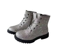 A2Z 4 Kids Girls Galaxy Glitter Winter Snow Boots Shoes PU Lace Up Ankle Shoes - Boots Galaxy Glitter 10 UK Child