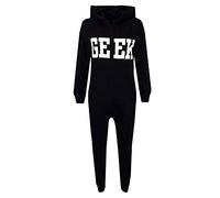 A2Z 4 Kids Girls Geek Onesie Hooded Soft Feel Fluffy Cozy Loungewear Comfortable - Cotton Onesie Geek Black & White 13