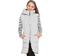 A2Z 4 Kids Girls Gilet Down Vest Fashion Oversized Hooded Quilted Padded Gilet Long Line - Gilet 934 White 11-12
