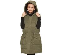 A2Z 4 Kids Girls Gilet Down Vest Fashion Wind Proof Zip Up Long Sleeveless Jacket Coat Oversized Hooded Quilted Gilet Padded Long Line Vest Jacket Coat Urban Coat Age 7-13 Years