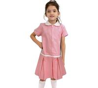 A2Z 4 Kids Girls Gingham School Dress with Matching Scrunchie Red