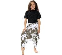 A2Z 4 Kids Girls Harem Trousers Ali Baba Pants Lightweight Tie Dye & Plain - Harem Skirt Tie Dye Olive 9-10