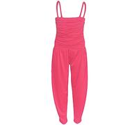 A2Z 4 Kids Girls Jumpsuit Kids Plain Color Trendy Playsuit - Plain Jumpsuit Neon Pink 11-12