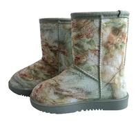 A2Z 4 Kids Girls Ladies Wellington Boots Leaf Floral Print Warm Rain - Boots Verdant Petal Green 13 UK Child