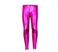 A2Z 4 Kids Girls Leggings Metallic Shiny Disco Fashion - Metalic Legging Pink 11-12