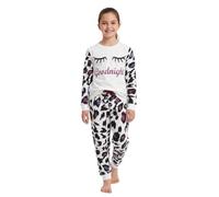 A2Z 4 Kids Girls Leopard Pyjama Set Long - PJS 154 White_.11-12