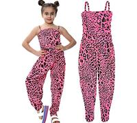 A2Z 4 Kids Girls Leopard Stripe - Leopard 260 Jumpsuit Neon Pink 13