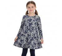 A2Z 4 Kids Girls Long Sleeve Swing Dress Soft Knit Stylish Dance Party Wear Lightweight Comfortable - Swing Dress 676 Grey._5-6