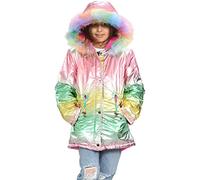 A2Z 4 Kids Girls Longline Casual School Jacket Fashion Coat - Jacket JK36 Foil Rainbow_11-12