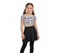A2Z 4 Kids Girls Love Graffiti Scribble Print Crop Top - Love Graffiti Crop & Skirt Set 7-8