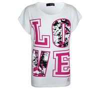 A2Z 4 Kids Girls Love Print Crop Top & Splash Print Fashion T-Shirt Soft Comfortable Short Sleeve Tank Top for Ages 5-13 Years White