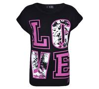 A2Z 4 Kids Girls Love Print Crop Top & Splash Print Fashion T-Shirt Soft Comfortable Short Sleeve Tank Top for Ages 5-13 Years Black