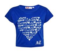 A2Z 4 Kids Girls Love T Shirt Soft Feel Comfortable Summer Fashionable Outfit Casual Clothing Sets Age 5-13 Years Royal Blue