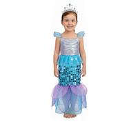 A2Z 4 Kids Girls Mermaid Halloween Costume Dress with Crown Kid Sparkly Sequin - Mermaid Costume 6-8