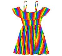 A2Z 4 Kids Girls Off Shoulder - Rainbow Off Shoulder Dress._7-8