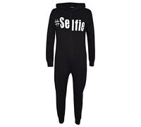 A2Z 4 Kids Girls Onesie #Selfie Hooded Soft Feel Fluffy Cozy Loungewear Comfortable - Cotton Onesie #Selfie Foil Print 7-8