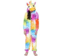 A2Z 4 Kids Girls Onesie Unicorn Star Rainbow Pyjama Sets Soft Fleece Durable Stylish - E.Soft 921 Stars Print Rainbow 11-12