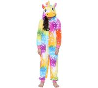 A2Z 4 Kids Girls Onesie Unicorn Star Rainbow Pyjama Sets Soft Fleece Durable Stylish - E.Soft 921 Stars Print Rainbow 7-8