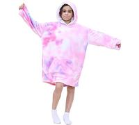 A2Z 4 Kids Girls Oversized Hoodie Tie Dye Pink Printed Snuggle Blanket Super - Snuggle 954 T.D Pink._Kids