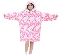 A2Z 4 Kids Girls Oversized Hoodie Tie Dye Pink Printed Snuggle Blanket Super - Snuggle 956 T.D Pink._Kids