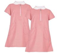 A2Z 4 Kids Girls Pack of 2 School Uniform Dress Short Sleeves Comfortable - UF Dress 860 2 Pack Red 3-4