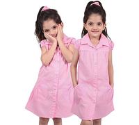 A2Z 4 Kids Girls Pack of 2 School Uniform Pleated Gingham Checked Summer - UF Dress 648 Baby Pink 2 Pack 4-5