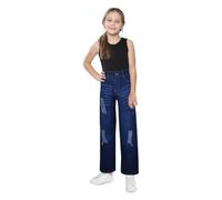 A2Z 4 Kids Girls Palazzo Jeans Wide Leg Stretchy Denim - Jeans JN46 Dark Blue 13-14