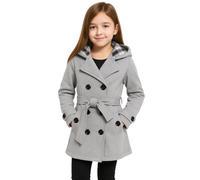 A2Z 4 Kids Girls Parka Jacket Hooded Trench Coat Wool Blends Warm Padded Jacket - Jacket 007 Grey 13