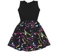 A2Z 4 Kids Girls Pastel Splash Print Outfit Summer Skater Dresses - Splash 240 Panel Skater Black._5-6