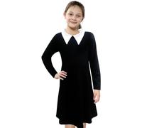A2Z 4 Kids Girls Peter Pan Collar - Swing Dress 698 Black 9-10