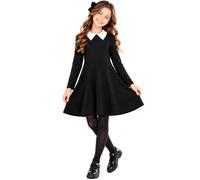 A2Z 4 Kids Girls Peter Pan Collar Swing Dress Long Sleeve Age 5-13 | Flared party outfit for school uniform style, events and smart fashion wear
