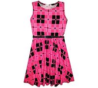 A2Z 4 Kids Girls Pink Check Tartan - Pink Check Skater 13