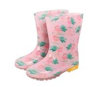 A2Z 4 Kids Girls Pink Flamingo Wellington Boots Light Up Rain - Wellies 1411 Flamingo 6 UK Child