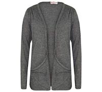 A2Z 4 Kids Girls Plain Open Boyfriend Cardigan Long Sleeves - Boy Friend Charcoal 2-3